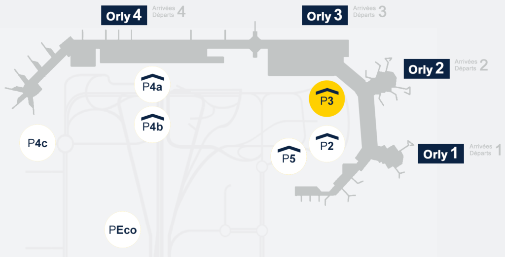 Parking Orly 3 & Orly 2 (Parc P3) AEROPORT ORLY (Paris Orly)